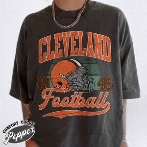 Cleveland Football Old School Edition Comfort Colors T-Shirt 91